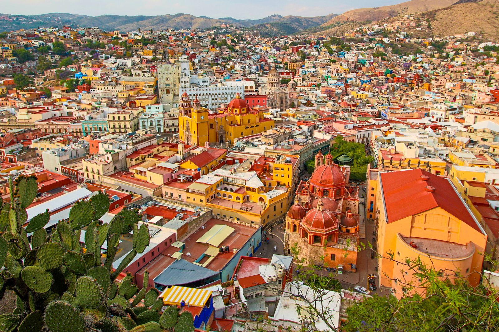 Sunset at San Miguel Hill in Guanajuato Mexico